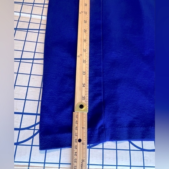 TALBOTS SZ 4 SHEATH DRESS BLUE BACK ZIP FRONT KICK PLEAT CAREER PARTY WEAR - Picture 8 of 8